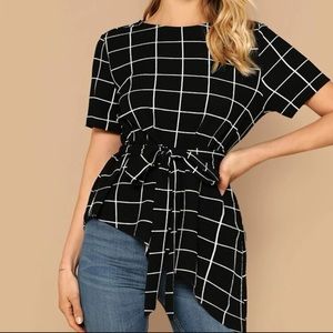 Asymmetrical Belted Top